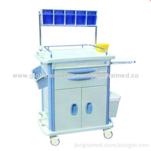 Anesthesia Trolley, CE /ISO Certified, ABS Plastic, Equipped Two Doors and Drawers